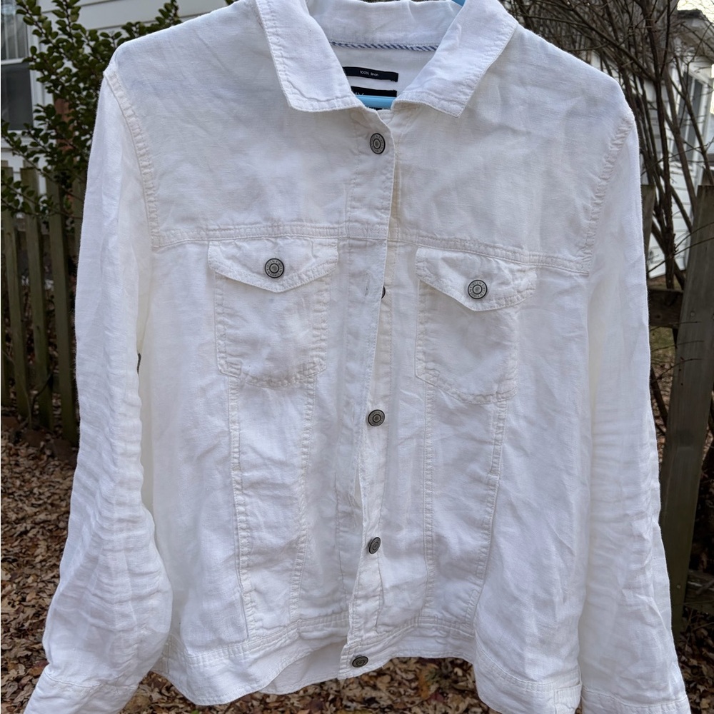 Jones New York Classic White Jean Jacket